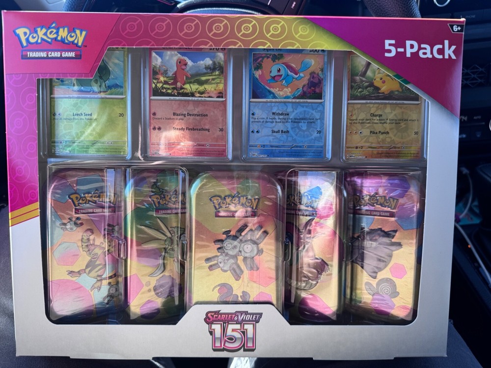 Pokemon TCG Scarlet Violet 151 Mini Tin 5-Pack with 4 Promo Cards Costco Exclusive