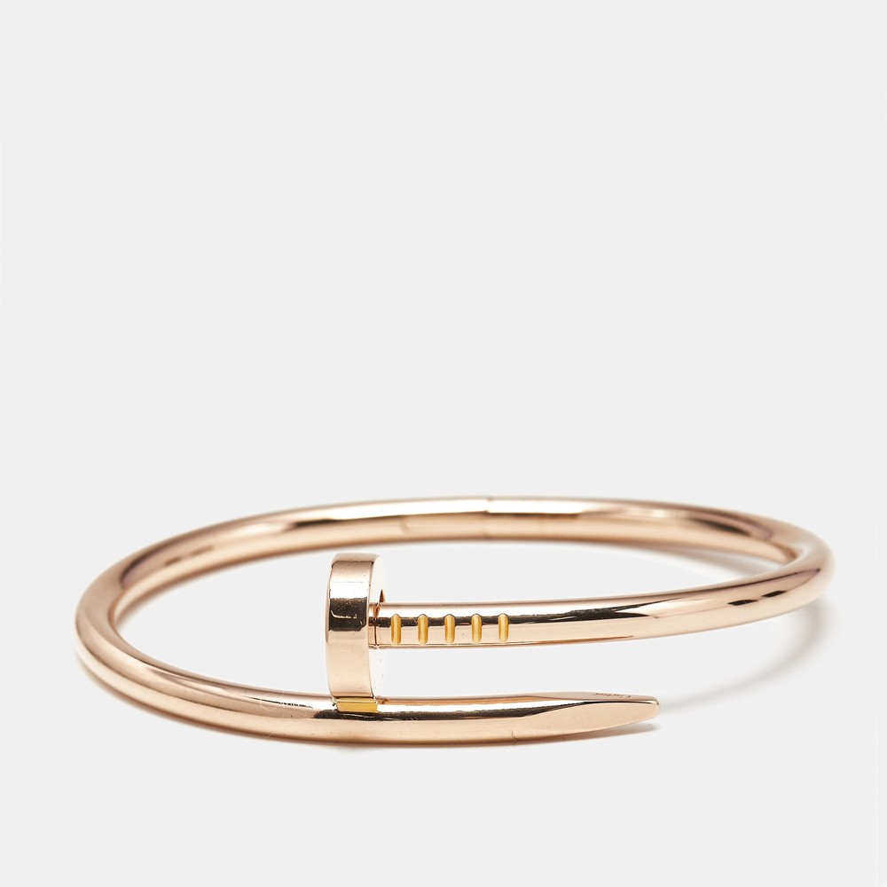Cartier Juste Un Clou 18K Rose Gold Nail Bracelet Size 15