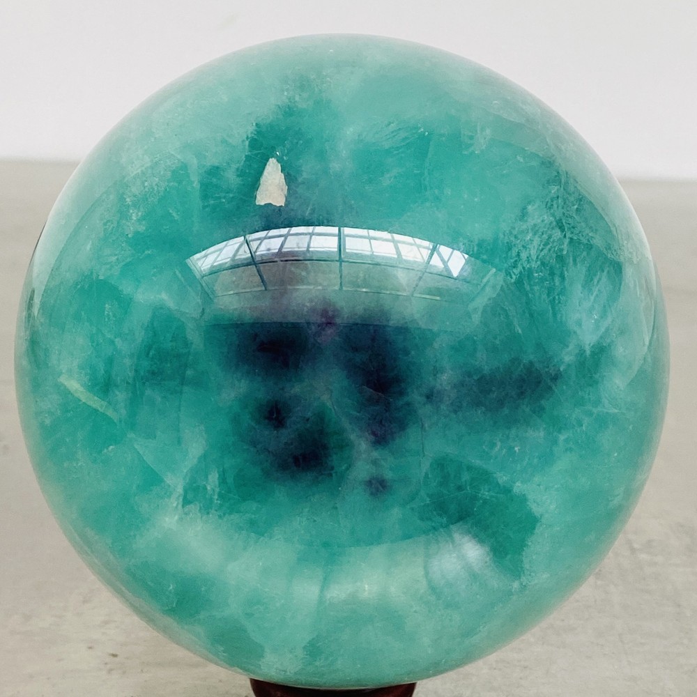 3080G Natural green fluorite Quartz Sphere Crystal Energy Ball Reiki Healing