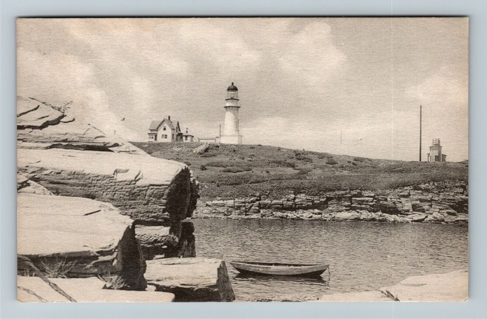 Cape Elizabeth ME-Maine, Two Lights, Lighthouse View, Vintage Postcard