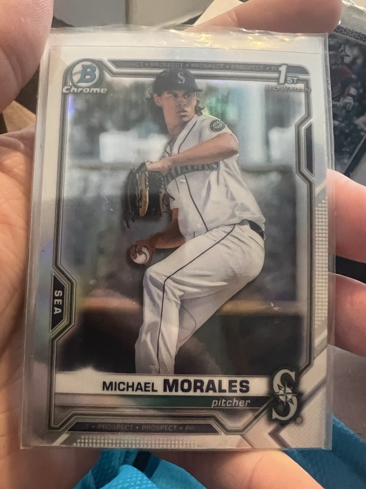2021 Bowman Chrome Michael Morales RC⚡️REFRACTOR⚡️1st Mariners BDC-160