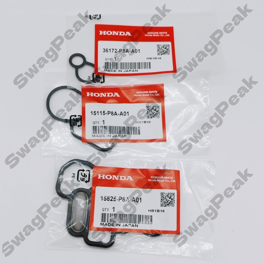 Honda OEM Oil Filter Housing Adapter Gasket Valve Seal Set 15825-P8A-A01