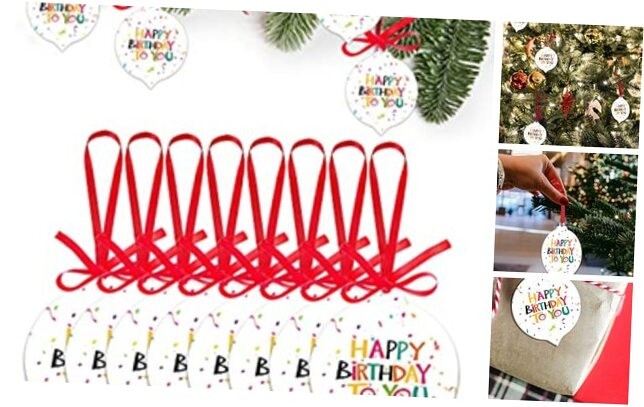 8-Piece Christmas Ornament Set for Tree Decor and Birthday Celebrations
