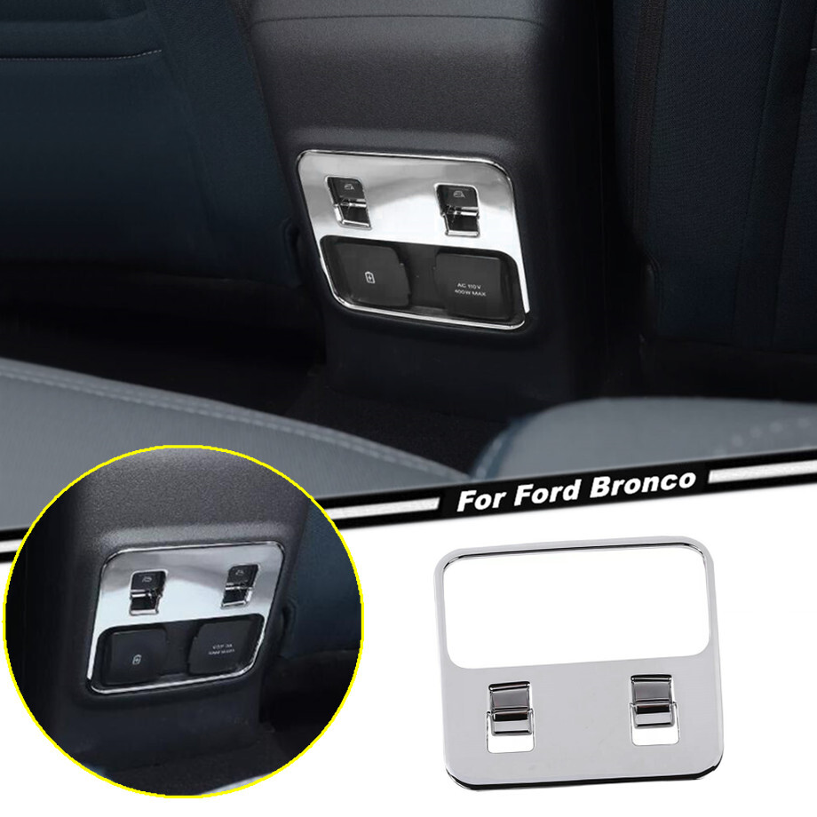 Car Rear Window Lift Switch Cover Trim For Ford Bronco 21-24 Accessories Chrome