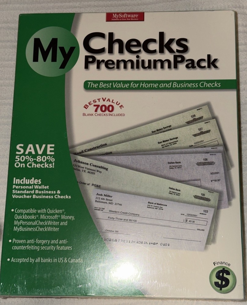 My Checks My Software Brand 1400 Checks 3 styles Business Personal Voucher-image