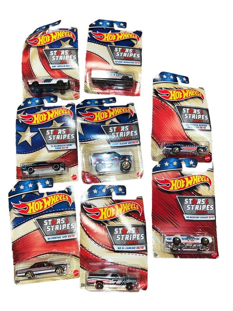 Hot Wheels Stars and Stripes Series Walmart Exclusive Lot #1-6 #8 #10 New 2019