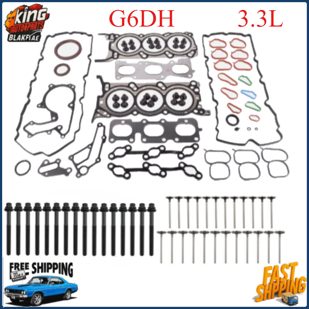 3.3L Head Gasket& Bolts & Intake Exhaust Valves Kit For Kia Santa Fe 2013-20 V6