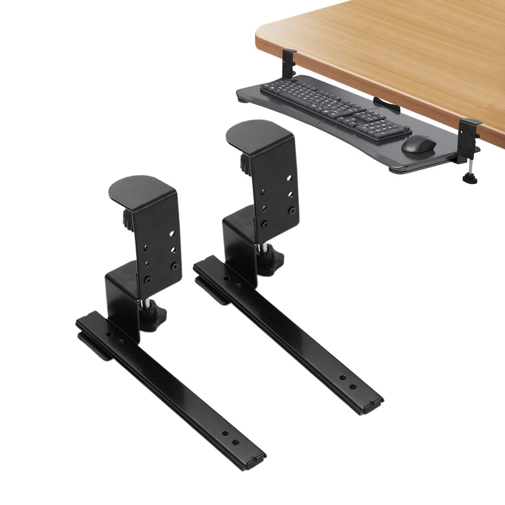 Adjustable Underdesk Sliding Keyboard Drawer Mount with Track Holder
