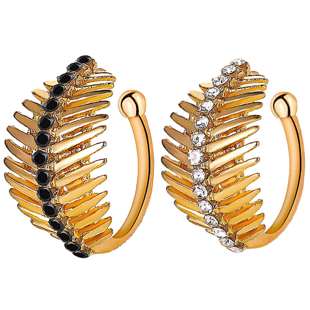 2 Pcs Small Ear Clip Chandelier Earrings for Women Gold Miss Woman