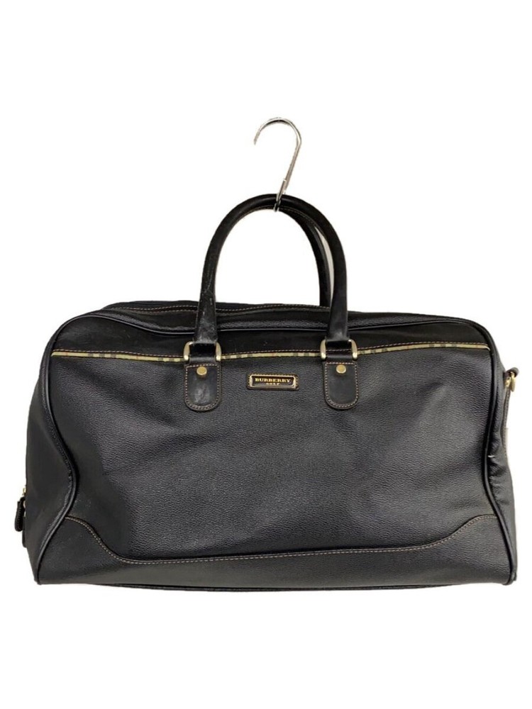 BURBERRY GOLF ◆Boston bag/leather/BLK