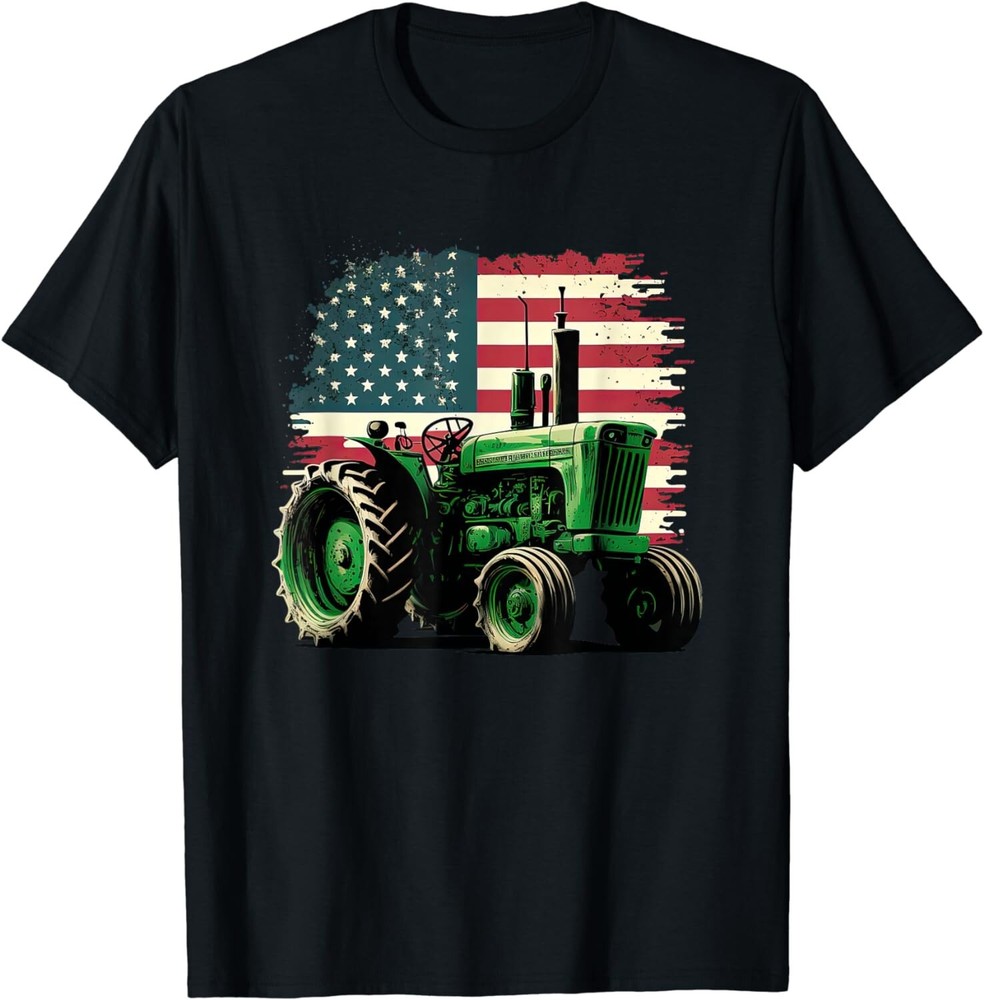 Agriculture Farm Tractor USA Flag tractor American farm USA Gift Unisex T-Shirt