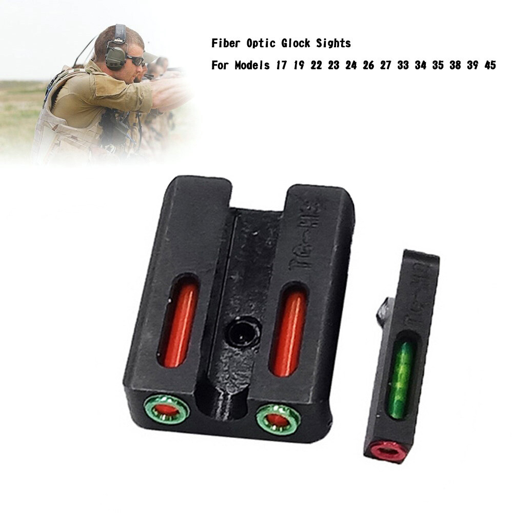 High-Visibility Fiber Optic Glock Sights for Multiple Models