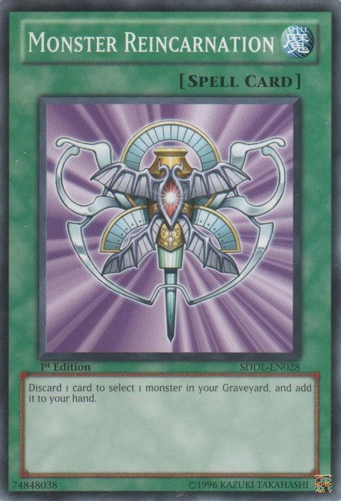 Monster Reincarnation SDDL-EN028 Common 1st Ed HP YuGiOh Card  