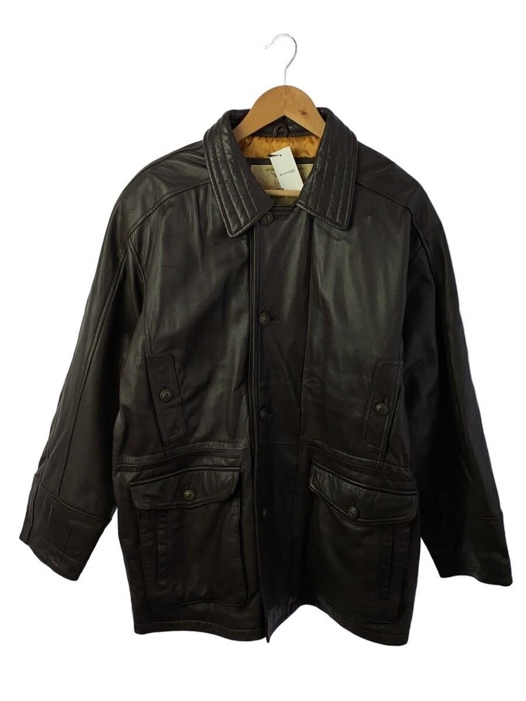 Genuine Leather/Leather Jacket Blouson/M/Leather/Brw/Plain// 8922