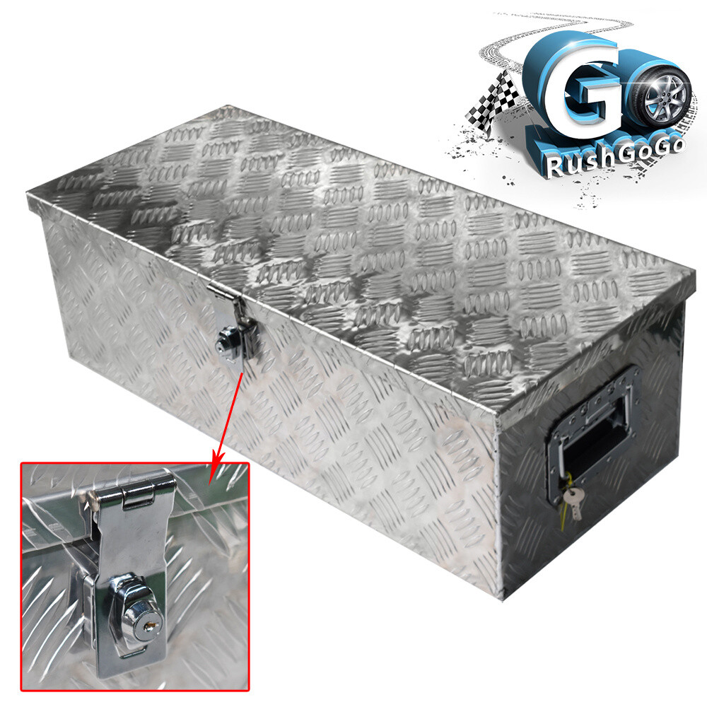 30x13x10 Inch Aluminum Truck Tool Box with Side Handle for Flatbed RV Camper