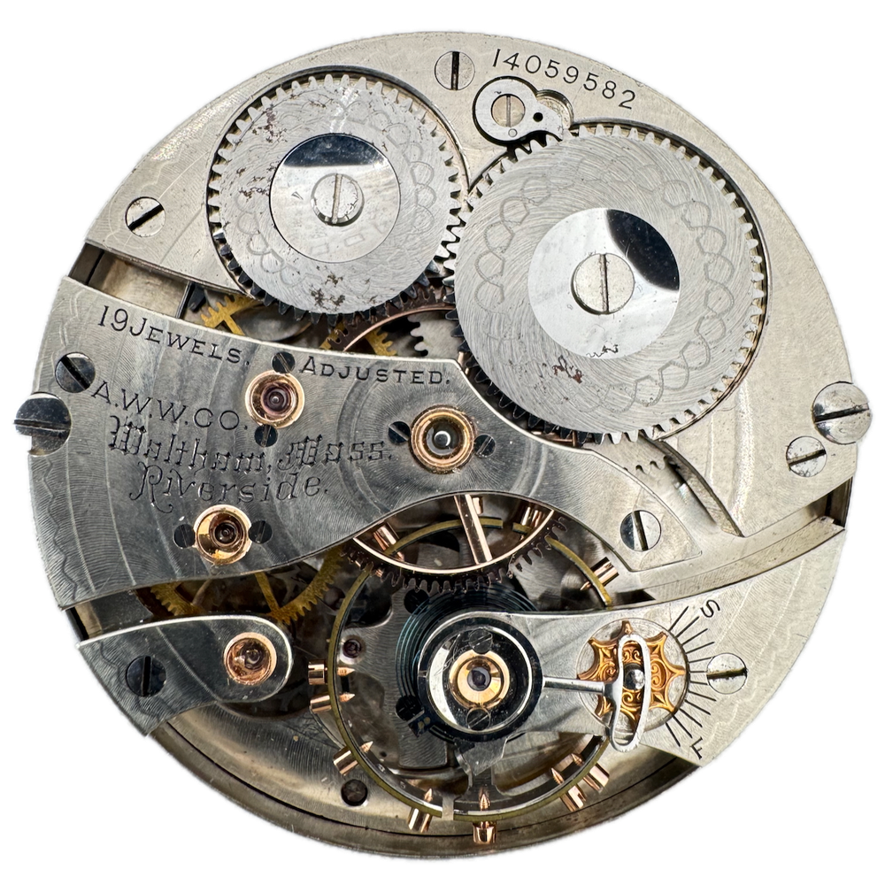 Antique 16s 1904 Waltham 19j Mechanical Hunter Pocket Watch Movement Riverside