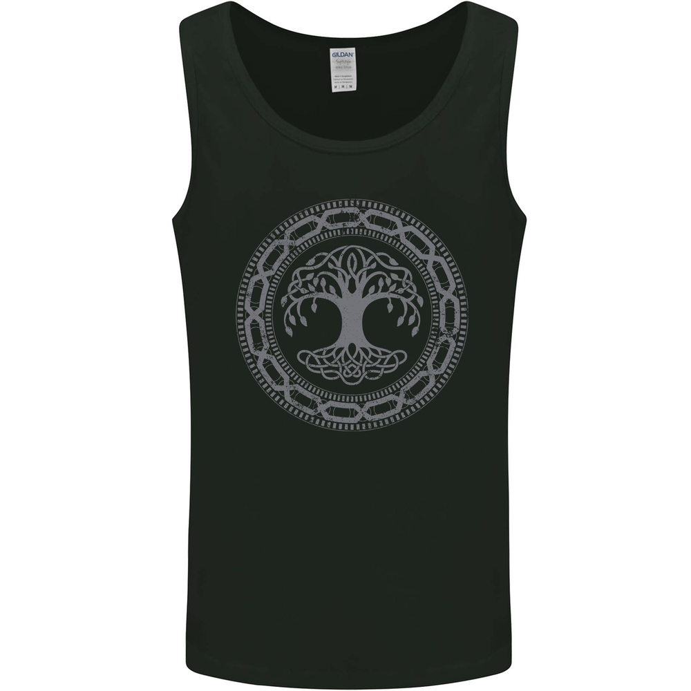 Viking Symbol Yggdrasil Grey Gym Mens Vest Tank Top