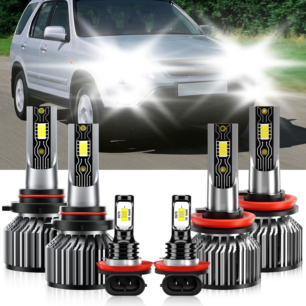Combo LED Headlight+Fog Lights Bulbs Kit 6500K kit For Honda CR-V 2015-2021
