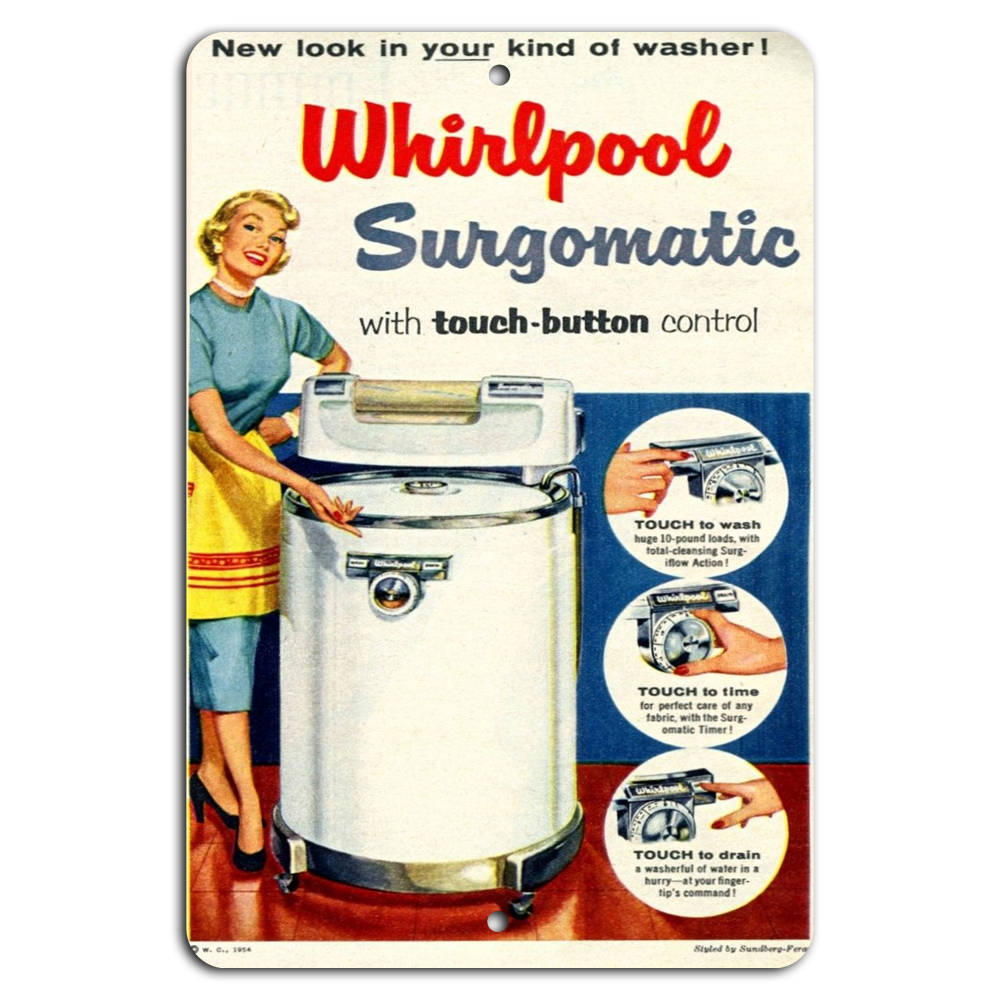 Retro Chic: Whirlpool Surgomatic Vintage Metal Sign