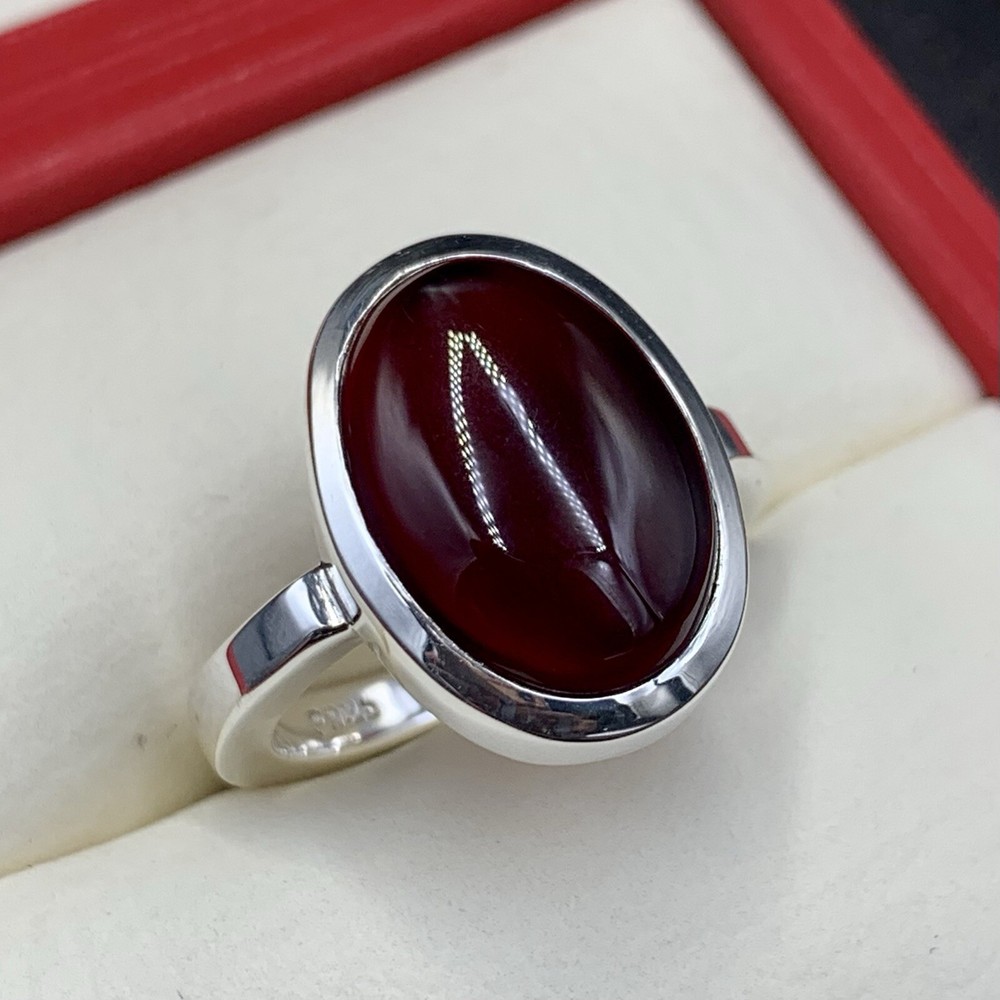 Women Aqeeq Ring, 925 Sterling Silver Natural Yemeni Agate Ring, Shia Ring