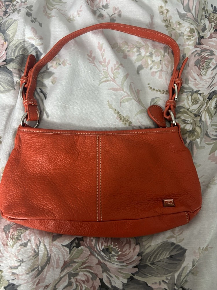 The Sak Women's Orange Leather Hobo Shoulder Bag