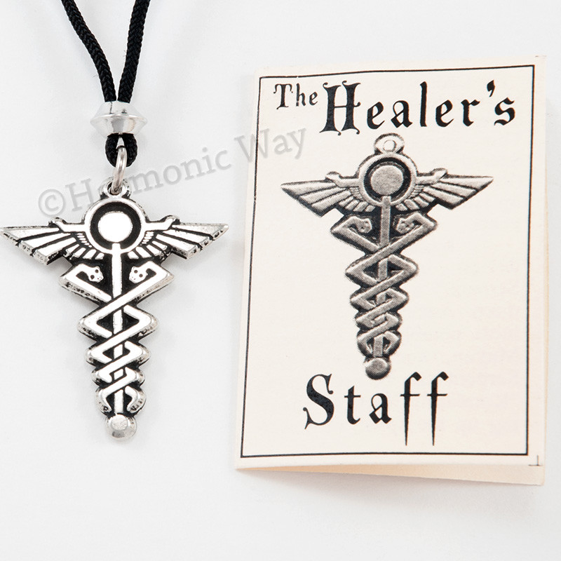 CADUCEUS Necklace Pendant medicine healing Healer's pendant staff snake symbol