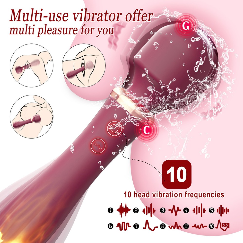 Vibrating Heating Dildo G Spot Clit Massager Wand Orgasm Adult Sex Toy for Women
