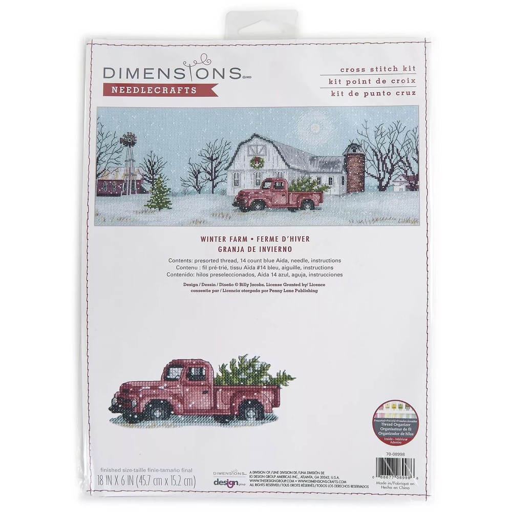 Dimensions Counted Cross Stitch Kit - Winter Farm, NEW