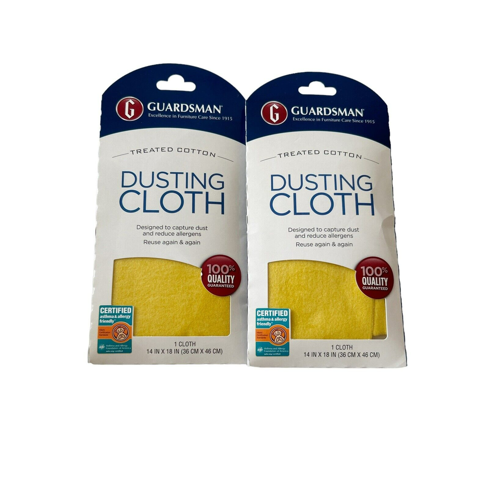 Set of 2 Guardsman Treated Cotton Yellow Dusting Cloths 14
