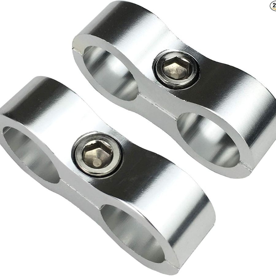 Hose Line Separator 10 AN Nylon/Steel Braided Pipe Tube Clamp -10AN-Silver