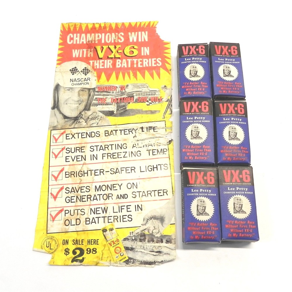 VINTAGE VX-6 POSTER & LOT OF 6 VX-6 NOS IN BOXES LOT DISPLAY POSTER HEAVILY WORN