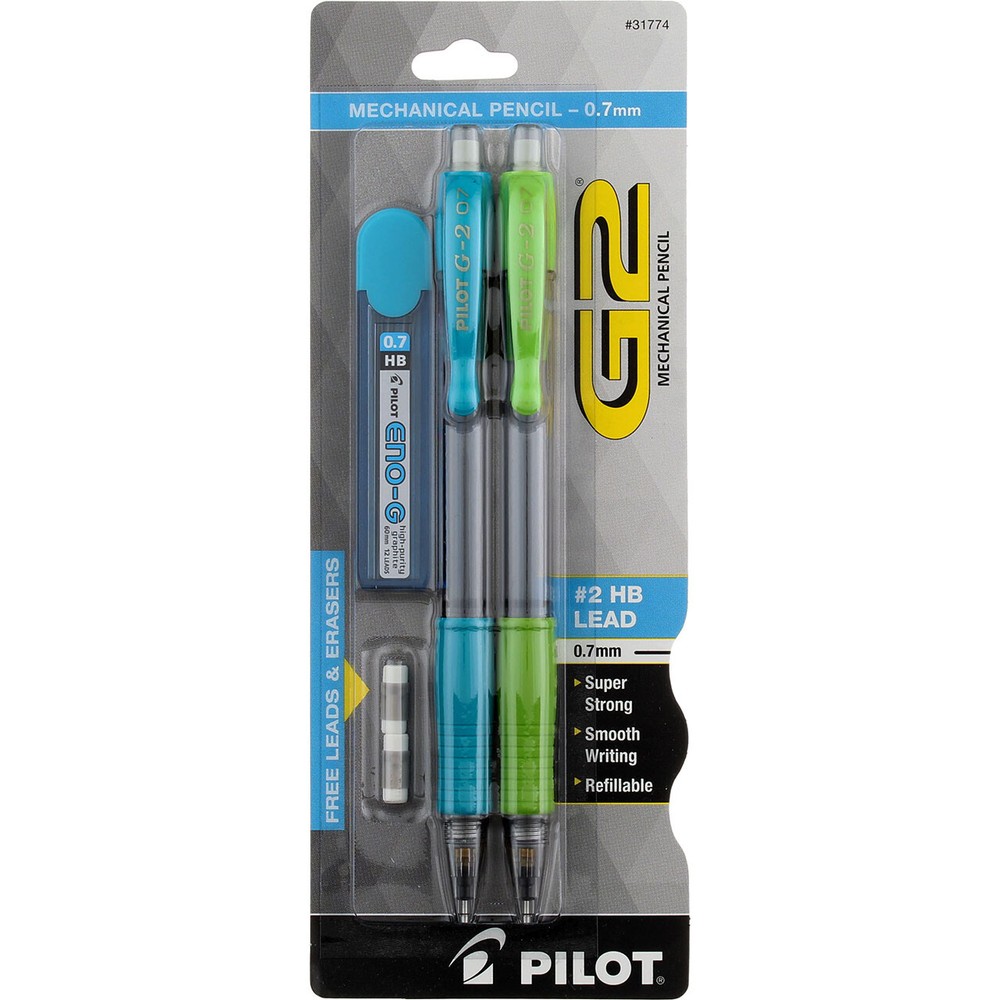 2 Pack Pilot G2 Retractable Mechanical Pencil, 31774, 0.7 mm, #2HB, 2 Ct