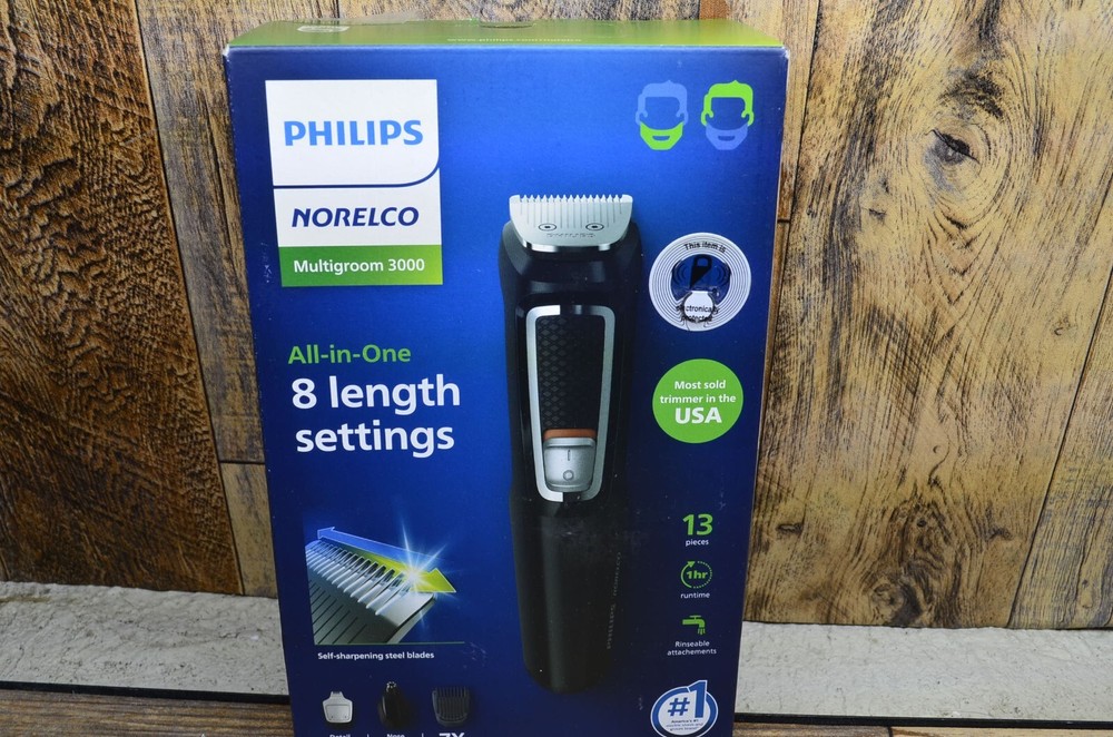 Philips Norelco Multigroom 3000 All-in-One Trimmer MG3740 40 Black with 13 attachments for versatile grooming