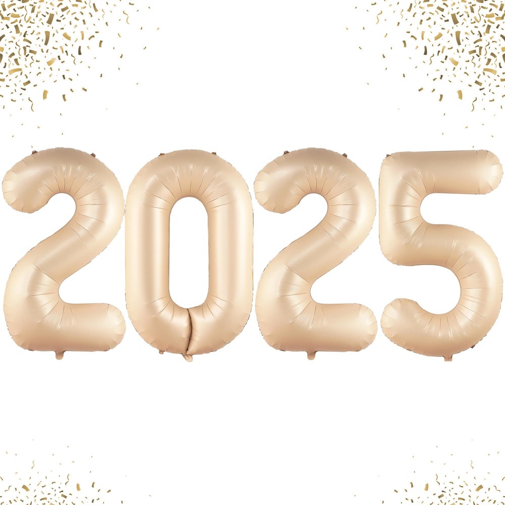 KatchOn Giant Caramel 2025 Balloon Numbers - Large 42 Inch 2025 Balloons Cara...