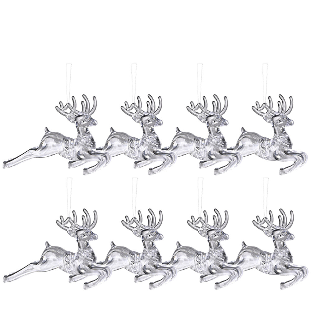 8 Pcs Christmas Pendant Elk Hanging Ornaments Animals of The Lid