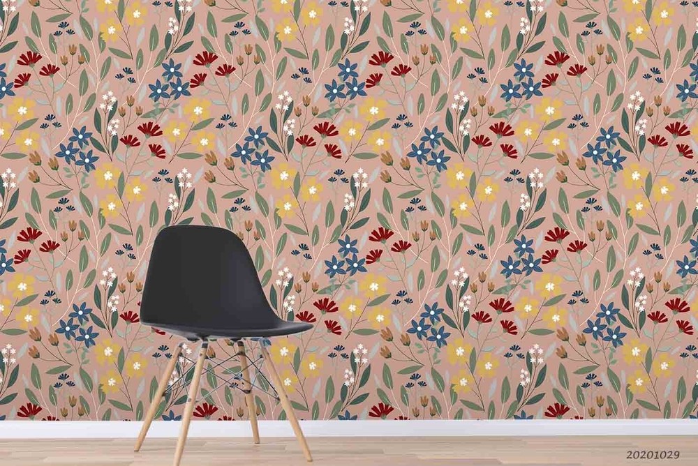 3D Flowers Plant Community Pattern Wall Murals Wallpaper Murals Wall Sticker