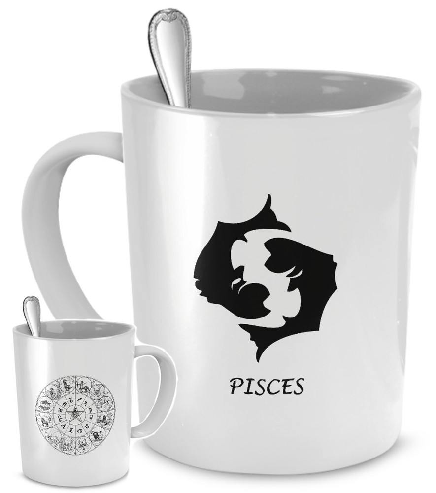 Zodiac Astrology Coffee Mug Horoscope Pisces Star Sign Astrological Symbol