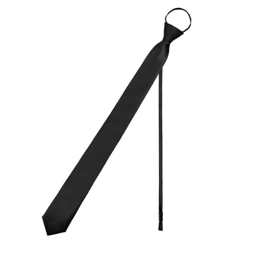 Slim Pre-Tied Adjustable Black Skinny Tie for Men