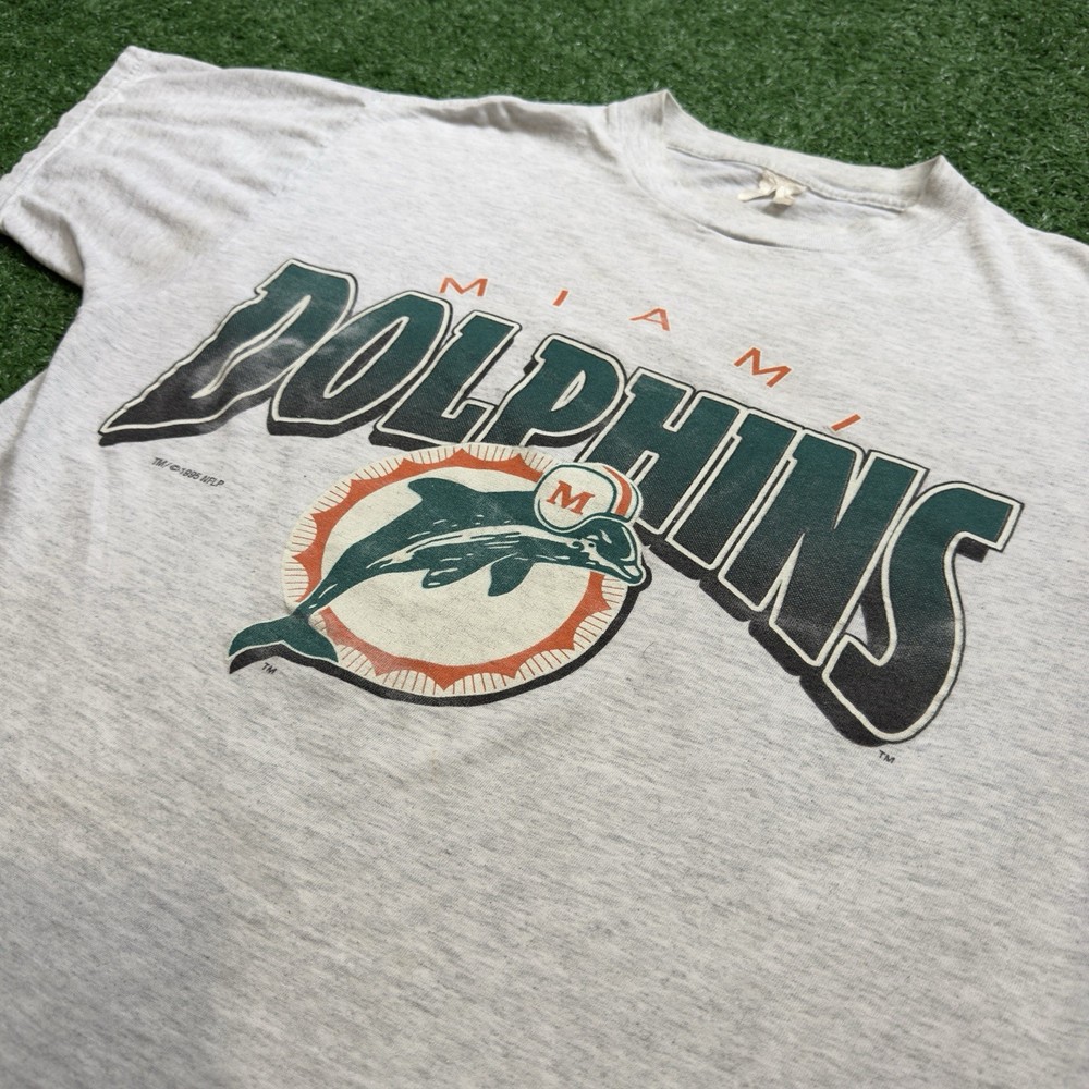Vintage 90s Miami Dolphins Logo 7  Graphic T-Shirt Size Large
