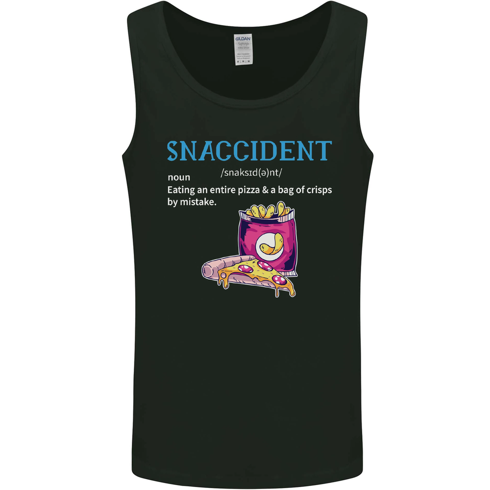 Snaccident Funny Food Pizza Diet Gym Fat Mens Vest Tank Top