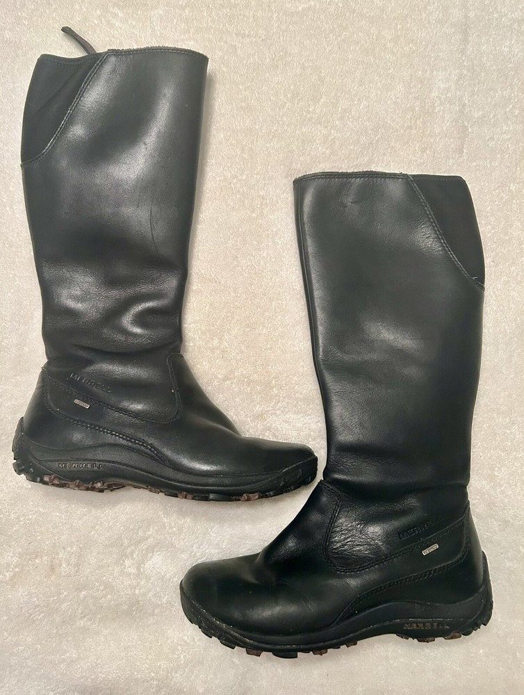 Merrell Boots Saratov Black SZ 6 Primaloft 200 Gm Polartec Waterproof  Leather