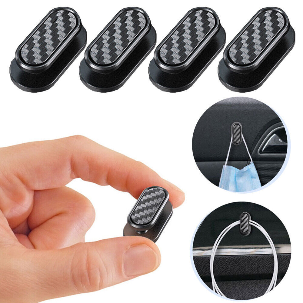 4x Mini Car Dashboard Mount Hooks Holder Clips Black Car Interior Accessories