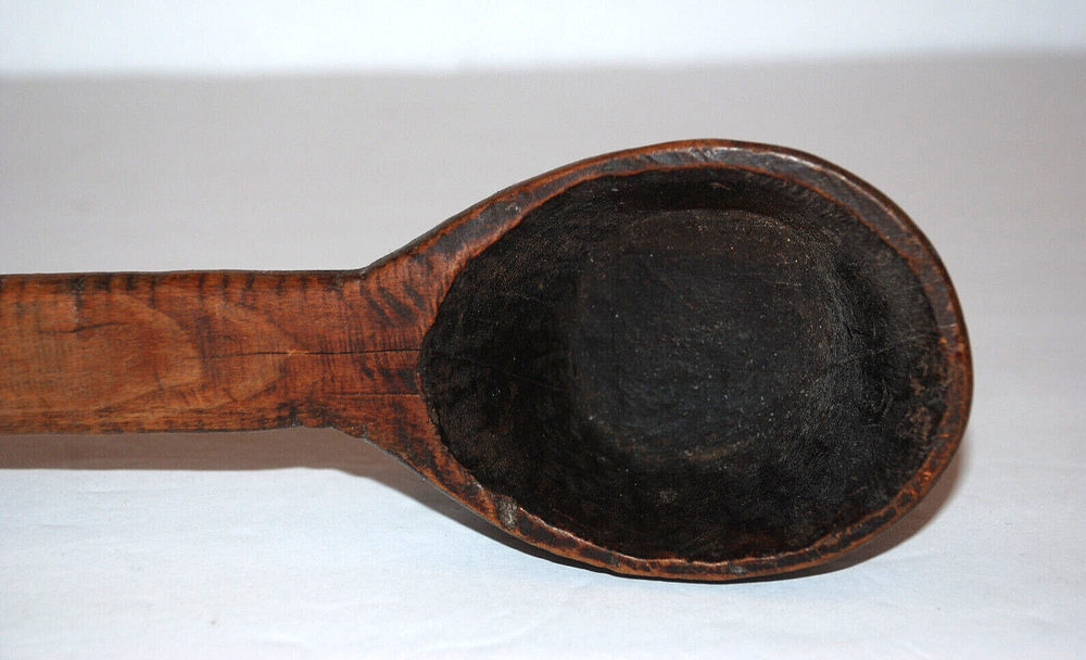 Antique Primitive Hand Carved Wooden Kitchen Spoon Farmhouse Rustic 19 3/4