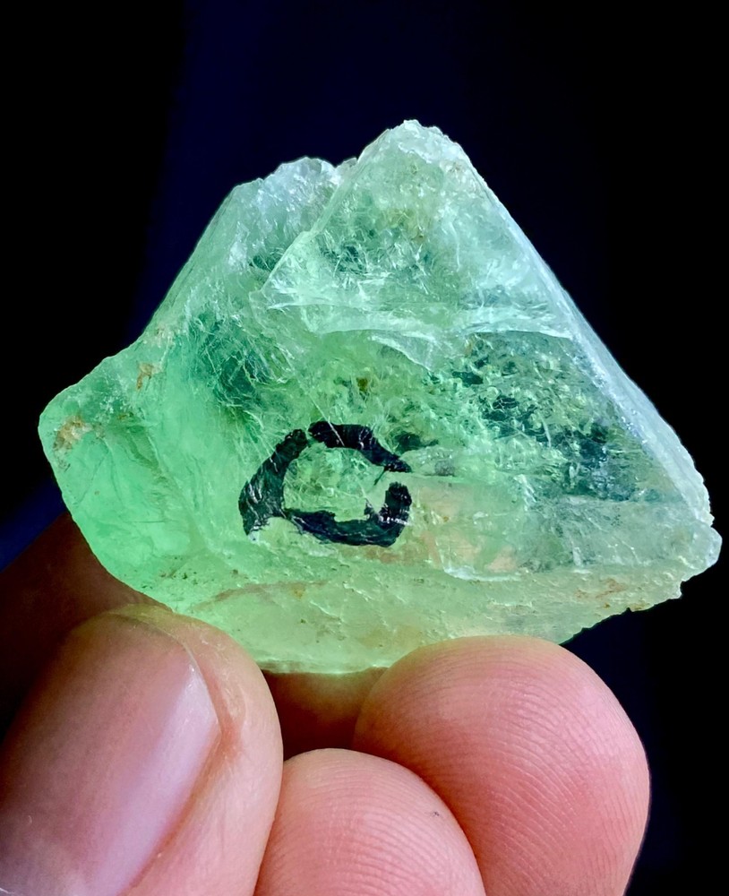 25g Enhydro Green Fluorite Crystal Specimen with Termination 4x3.5cm Pakistan