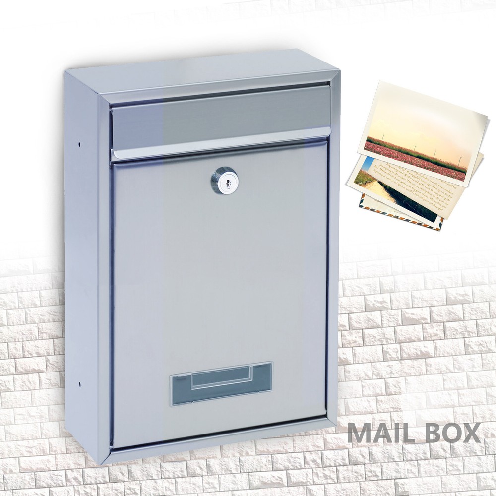 Secure Wall-Mount Lockable Mailbox with Letter Drop Slot