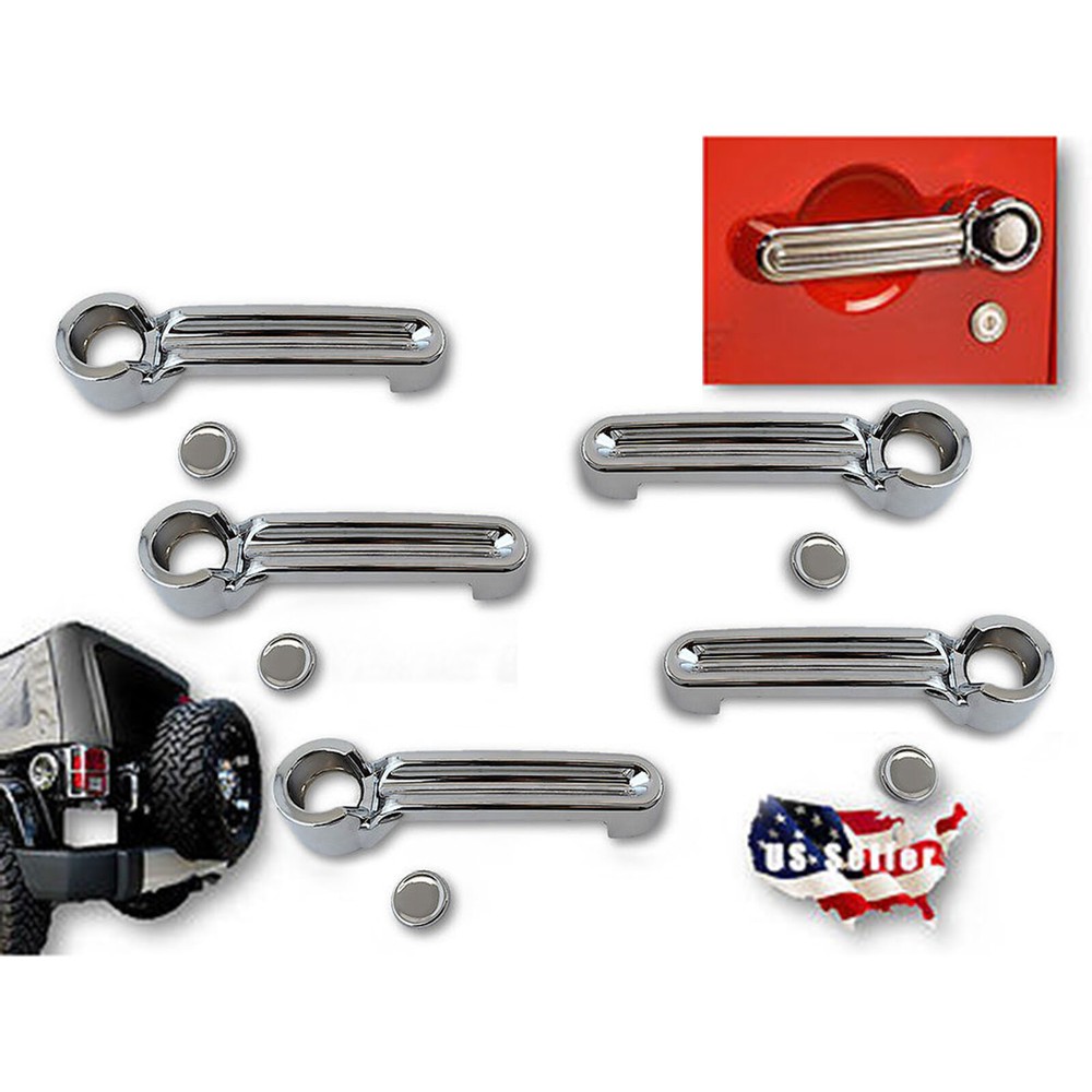 2007-2017 Jeep Wrangler 4-Door Chrome Door & Tailgate Handle Set