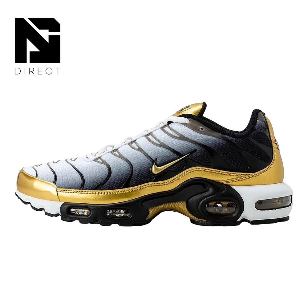 Brand New Nike Air Max Plus TN White Metallic Gold Black Men's Size HM0352 100