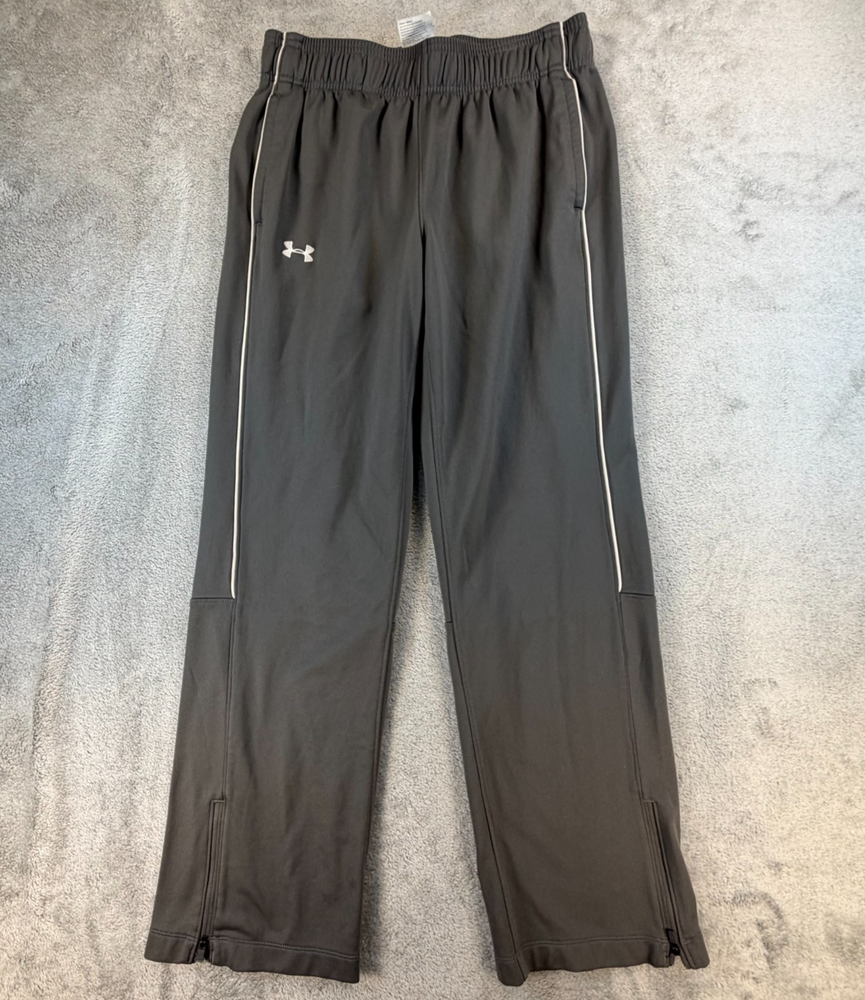 Under Armour Track Pants Men’s M Gray Loose Fit Athletic Warm-Up Zip Hem