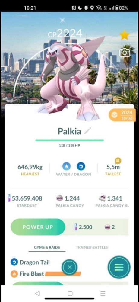 Shiny Palkia LA Background for Pokemon Trade Go  