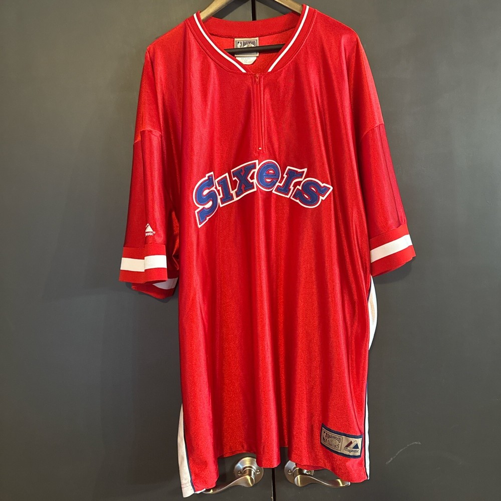 Philadelphia 76ers Hardwood Classics 1/4 Zip Shooting Shirt Warm Up Jersey 3XL